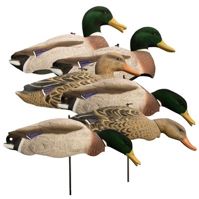 Higdon Outdoors Duck Decoys Higdon Outdoors Higdon Outdoors Magnum Full Form Shell Mallard Variety Packk - Flocked Heads