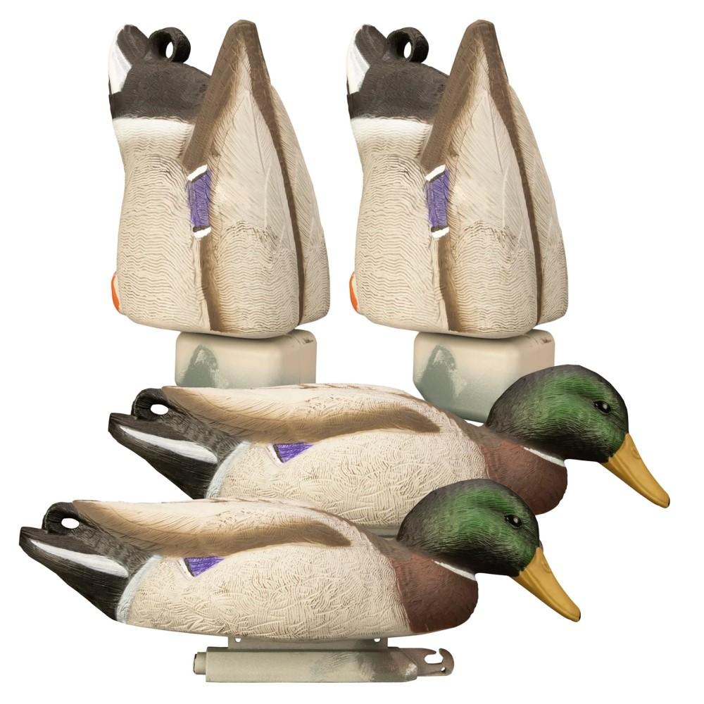 Higdon Outdoors Duck Decoys Higdon Outdoors Higdon Outdoors Magnum Mallard Feeder Pack 2 Butts 2 Skimmers 4/ct