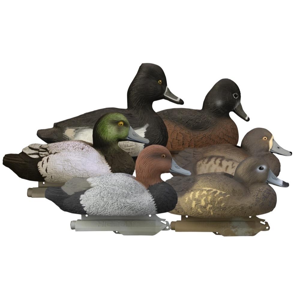 Higdon Outdoors Duck Decoys Higdon Outdoors Higdon Outdoors Standard Diver Pk 2 Bluebill 2 Red Heads 2 Ring necks