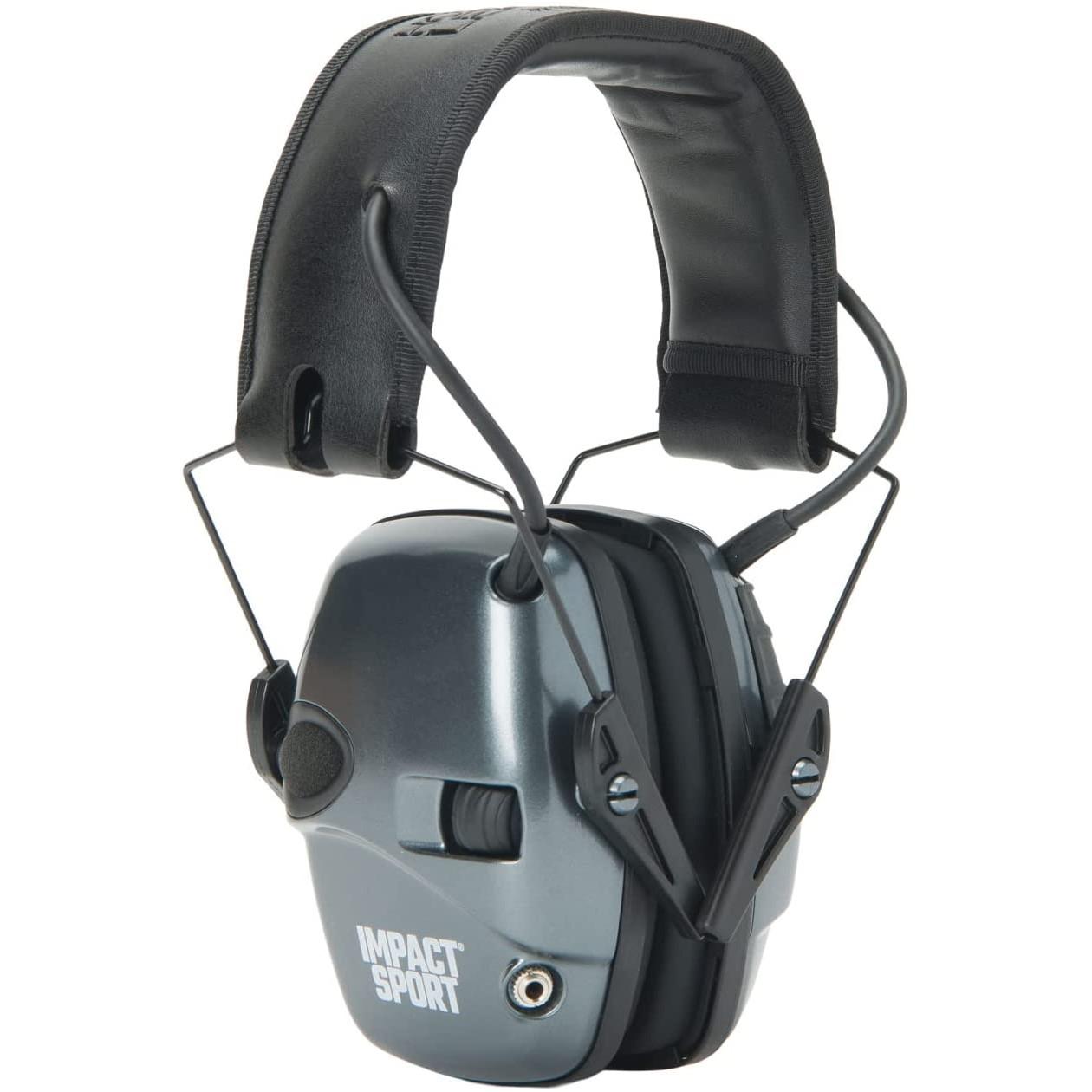 Honeywell Safety Products USA Ear Muffs Honeywell Safety Products USA Howard Leight Impact Sport Small Earmuff - Metallic Charcoal Grey Black Band 22dB NRR