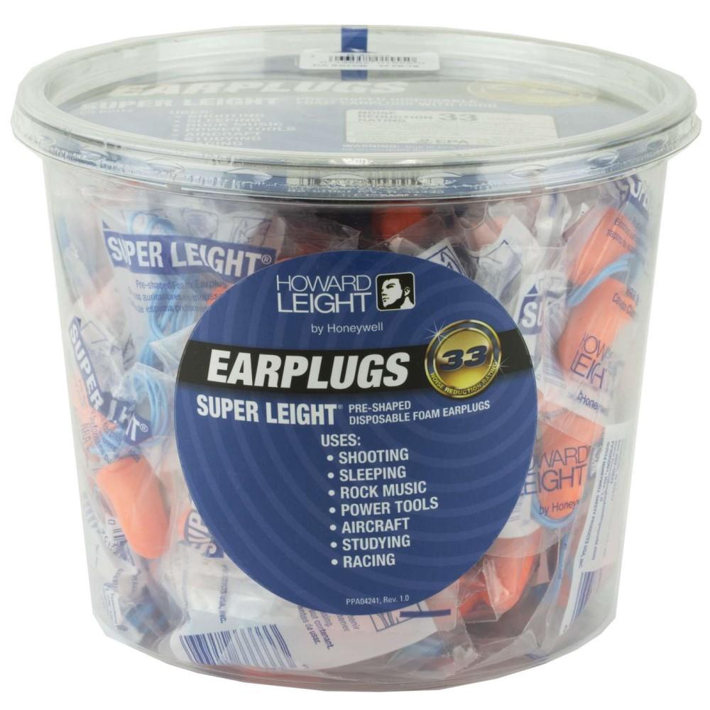 Honeywell Safety Products USA Ear Plugs Honeywell Safety Products USA Howard Leight Super Leight Ear Plugs Pre-Shaped Foam Coral Ear Plugs 33dB 50/pr Corded Tub