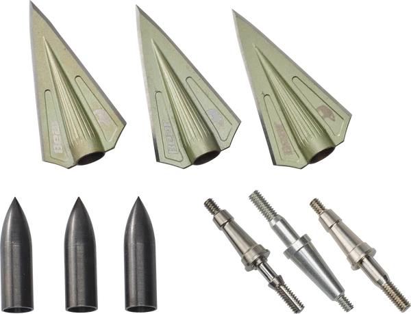 Bear Archery Broadheads Field &amp; Specialty Points|Hunting Bear Archery Bear Archery RazoRight Handead VWS Double Bevel Broadhead Kit - Green