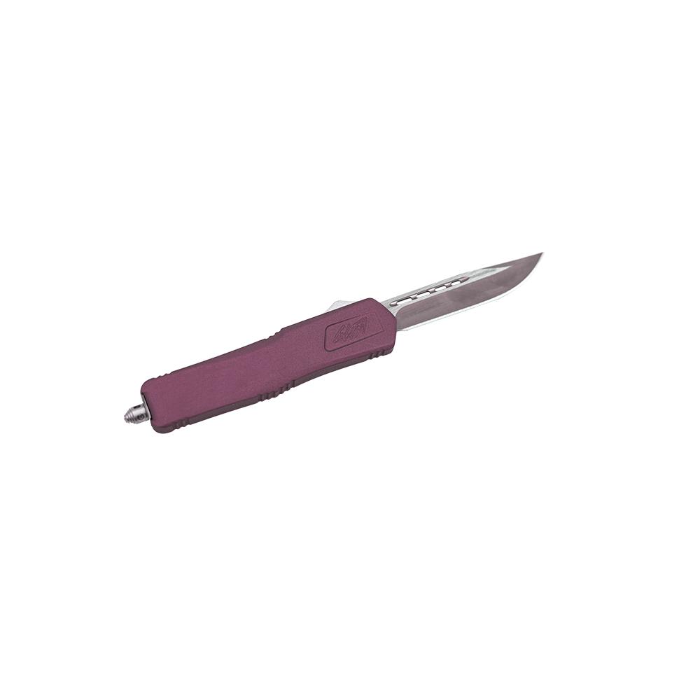 10 Ring Knives 10 Ring GLFA Medium OTF Automatic Knife 3-1/2" Plain Clip Point Blade Black Cherry