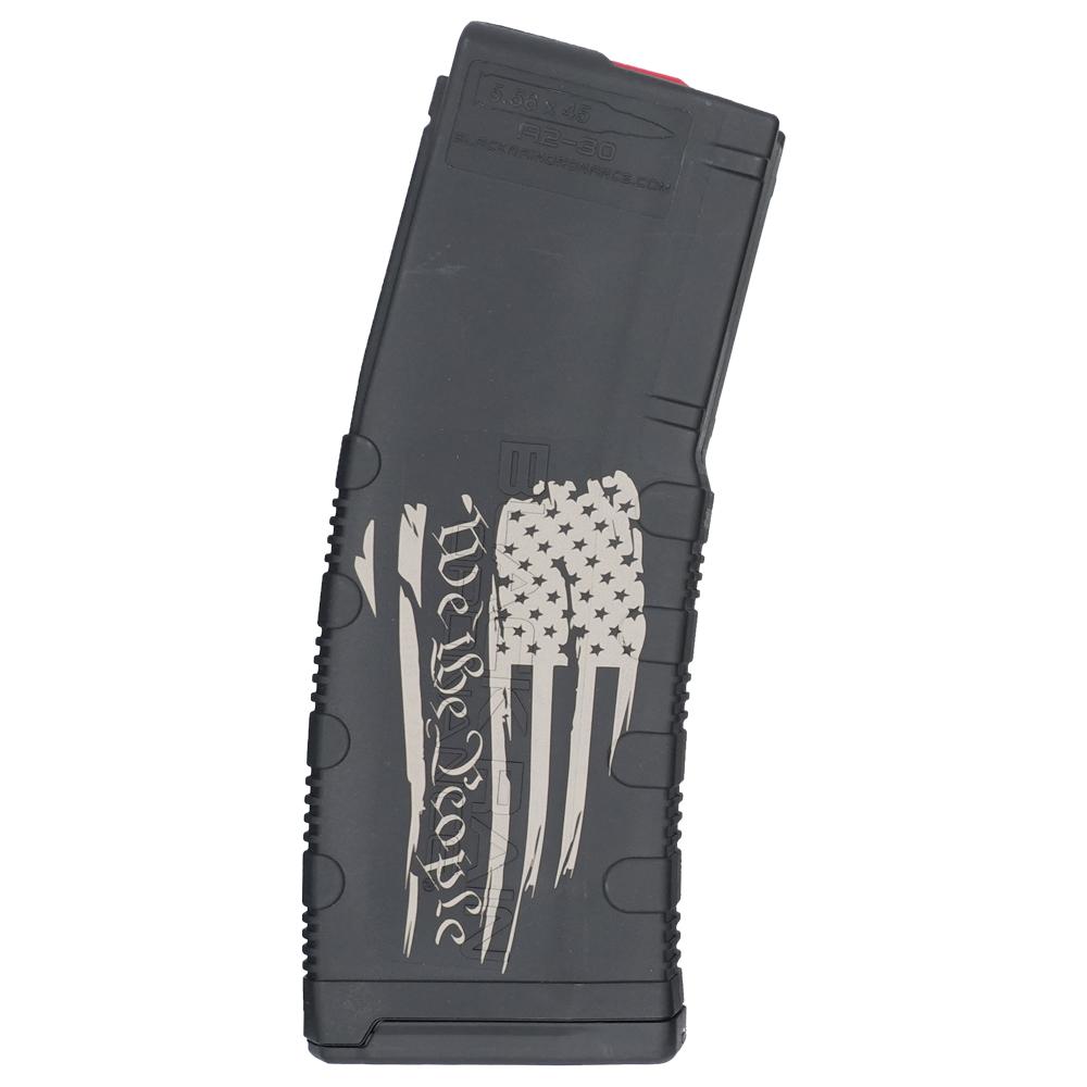 Black Rain Ordnance Inc Rifle Magazines Black Rain Ordnance Inc Black Rain Ordnance We The People Tattered Flag Rifle Magazine 5.56x45 NATO 30 Round