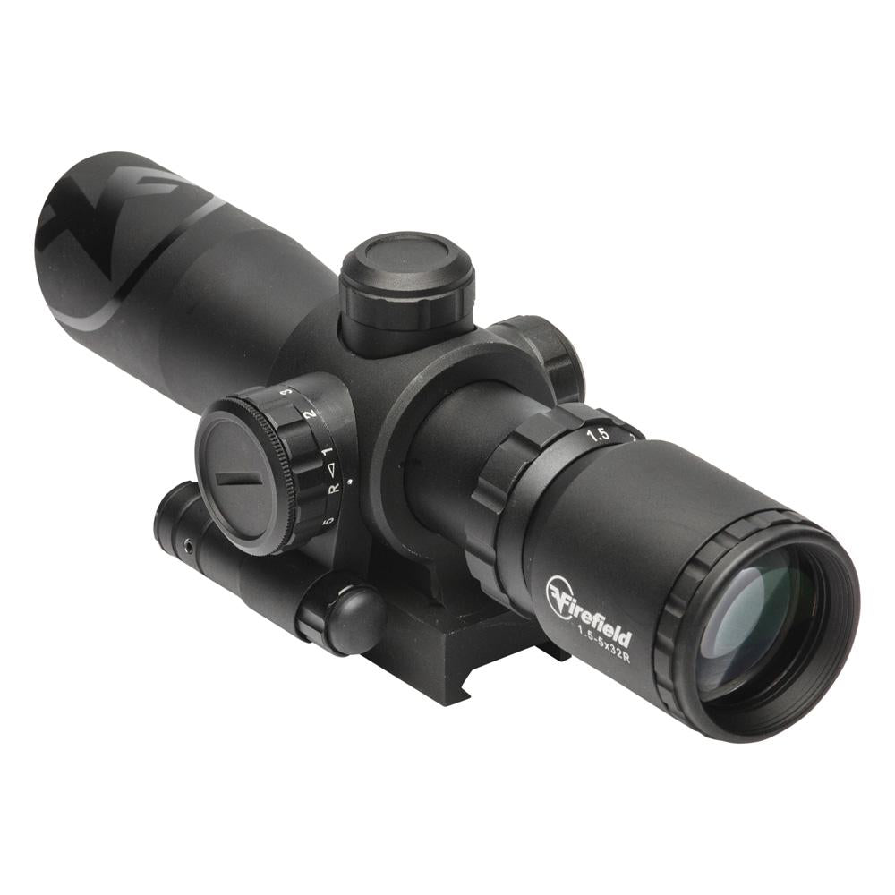 Sellmark Corporation Centerfire Scopes Sellmark Corporation Firefield Barrage Riflescope with Red Laser - 1.5-5x32 Illuminated Mil-Dot Reticle Black Matte