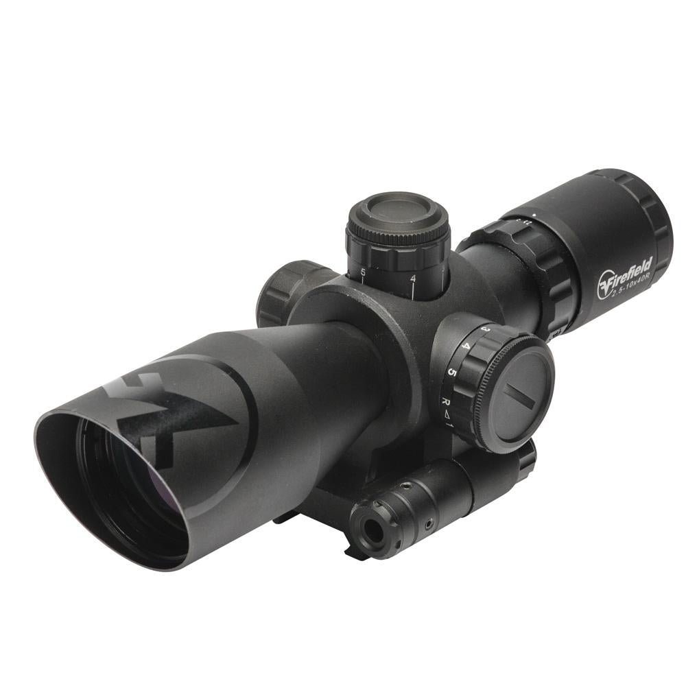 Sellmark Corporation Centerfire Scopes Sellmark Corporation Firefield Barrage Rifle Scope - 2.5-10x40mm Red Laser Mil Dot Reticle Black Matte