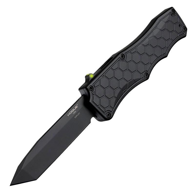 Hogue Knife Knives Hogue Knife Hogue Exploit OTF Automatic Knife 3-1/2" Tanto Blade Black