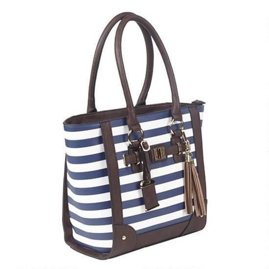 Bulldog Cases Purses Bulldog Cases Bulldog Tote Style Purse With Holster - Navy Stripe
