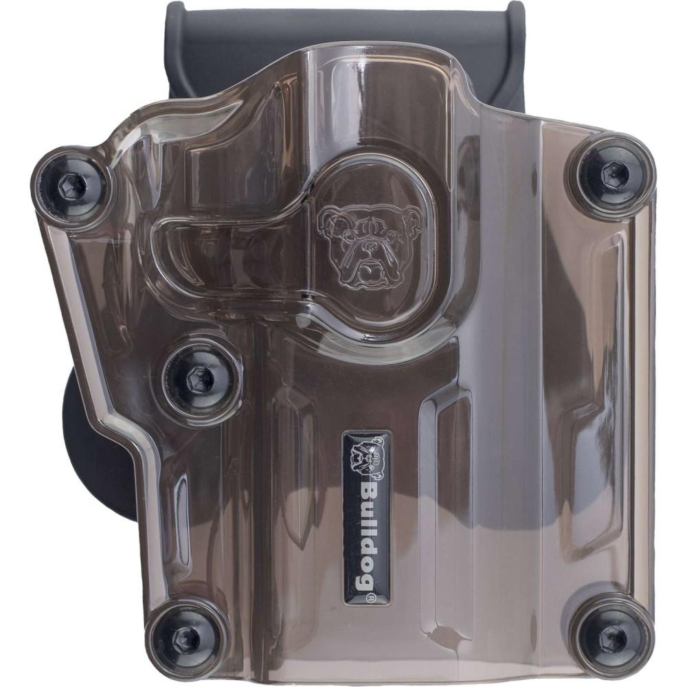 Bulldog Cases Shooting|Gun Holsters Bulldog Cases Bulldog Max Multi-Fit Polymer Holster With Paddle-Transparent Smoke Brown Right Hand