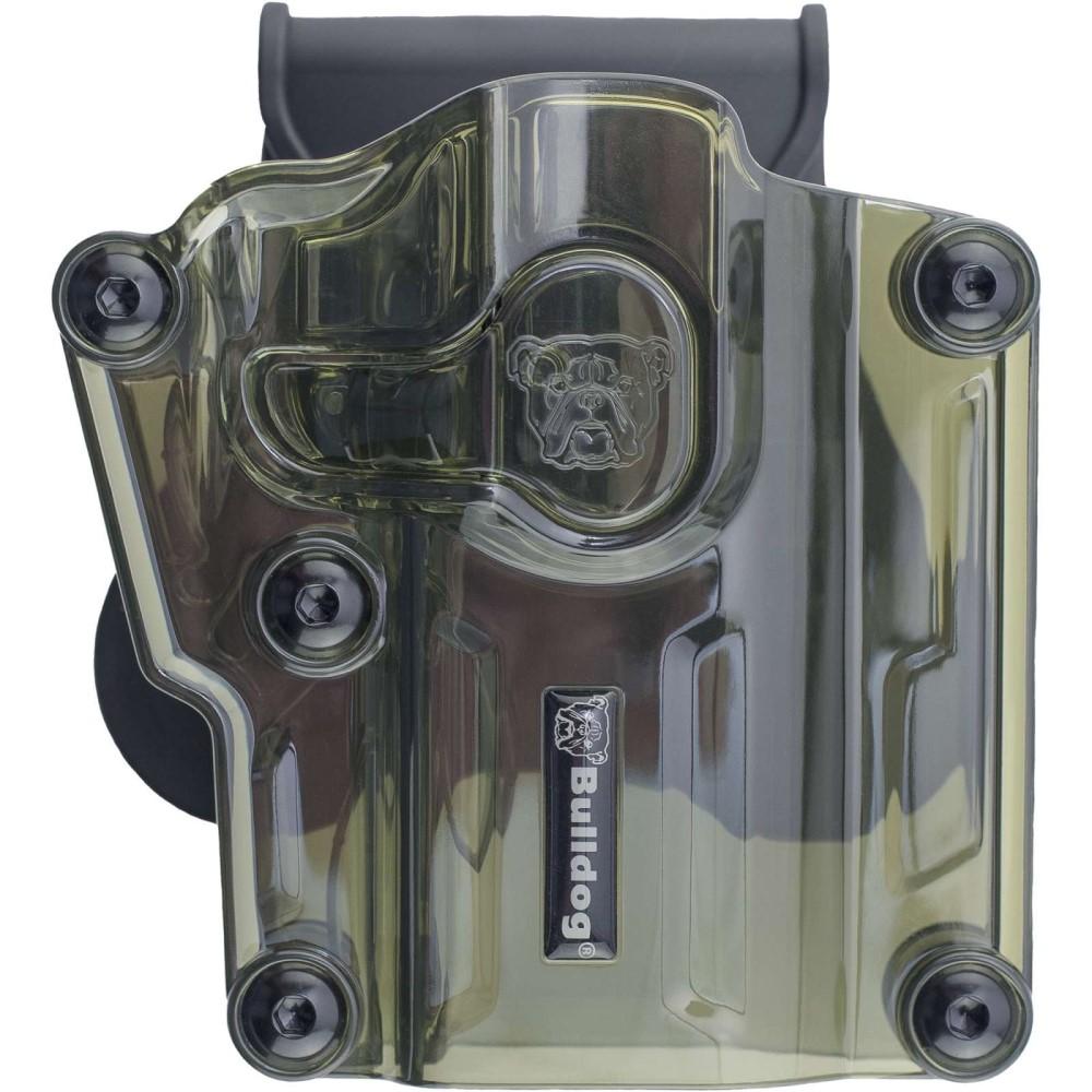 Bulldog Cases Gun Holsters Bulldog Cases Bulldog Max Multi-Fit Polymer Holster With Paddle-Transparent Green Right Hand