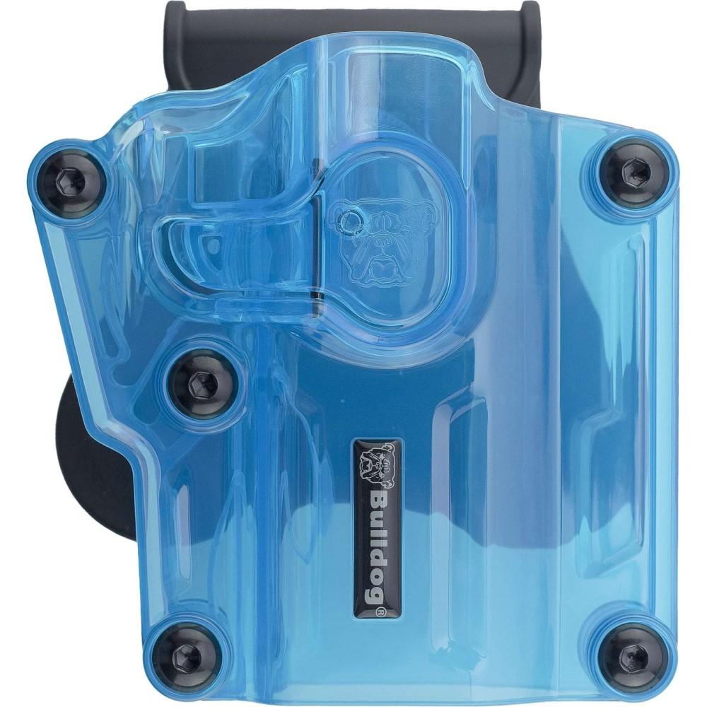 Bulldog Cases Shooting|Gun Holsters Bulldog Cases Bulldog Max Multi-Fit Polymer Holster With Paddle-Transparent Blue Right Hand