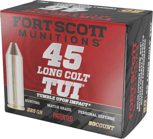 Fort Scott Munitions Pistol Ammo 45 Long Colt 225 Grain TUI – Match Grade Copper Solid Projectiles
