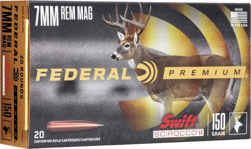 Federal P7RSS1 7mm Rem Mag 150Gr Swift Scirocco II 20Box