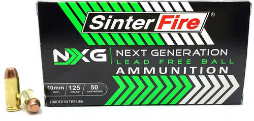 Sinterfire NXG Lead Free Ball Pistol Ammo 10mm 125 Gr – Eco-Friendly Performance