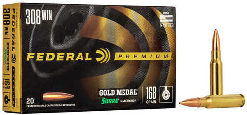 Federal 308 Cal 168 Gr Open Tip Match OTM Ammo 20 Pack