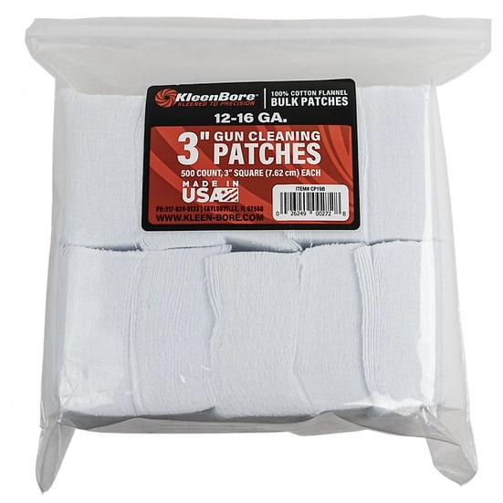 Kleen Bore Shooting|Gun Cleaning Jags Patch Holders &amp; Patches Kleen Bore KleenBore 3" Bore Cleaning Patches 12-16 ga 500/ct