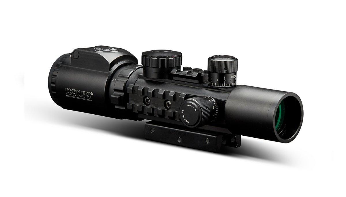 Konus Optics Centerfire Scopes Konus Optics KONUSPRO AS34 Rifle Scope - 2-6x28mm 34mm SFP Engraved/Illum Mil-Dot Black Matte