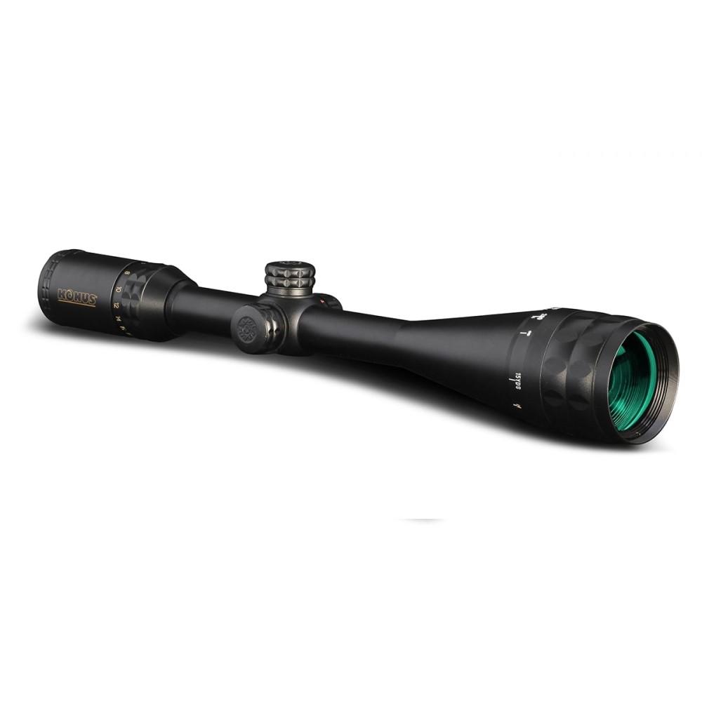 Konus Optics Optics|Centerfire Scopes Konus Optics KonusPro Plus 6-24x50mm Rifle Scope Engraved Blue/Red Illum Fine Crosshair Reticle Matte Black
