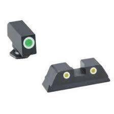 Ameriglo Night Sights Ameriglo Green YellowTritium 3 dot sight set white outlines for Glock 42-43