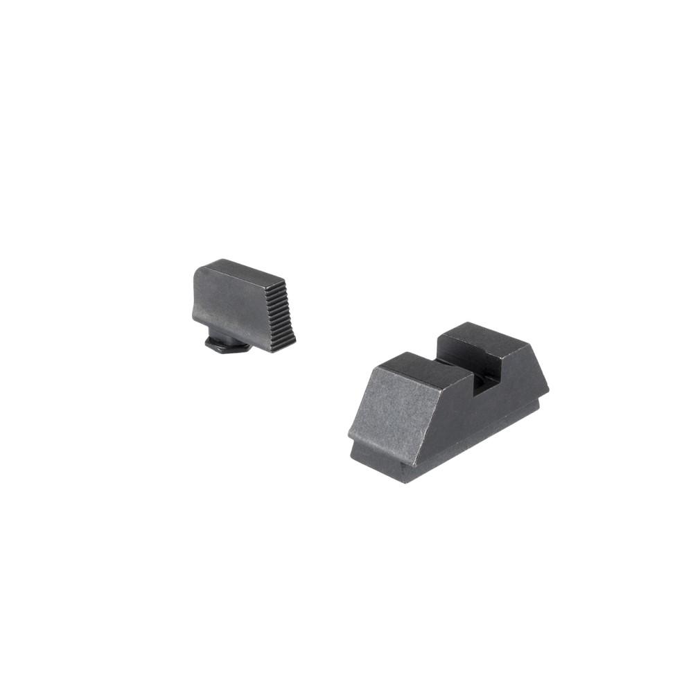 Ameriglo Handgun Sights Ameriglo Ameriglo Optics Compatible Handgun Sight Set for Glock Flat Black .295? Rear 1L Tall Serrated Black 220? Front