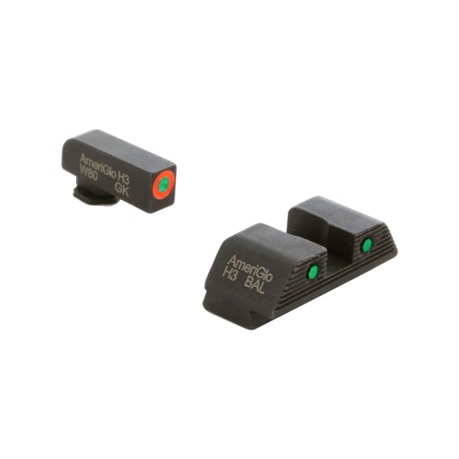 Ameriglo Night Sights Ameriglo Ameriglo Trooper Tritium Sight Set Green with Orange Front Green with Black Rear for Glock