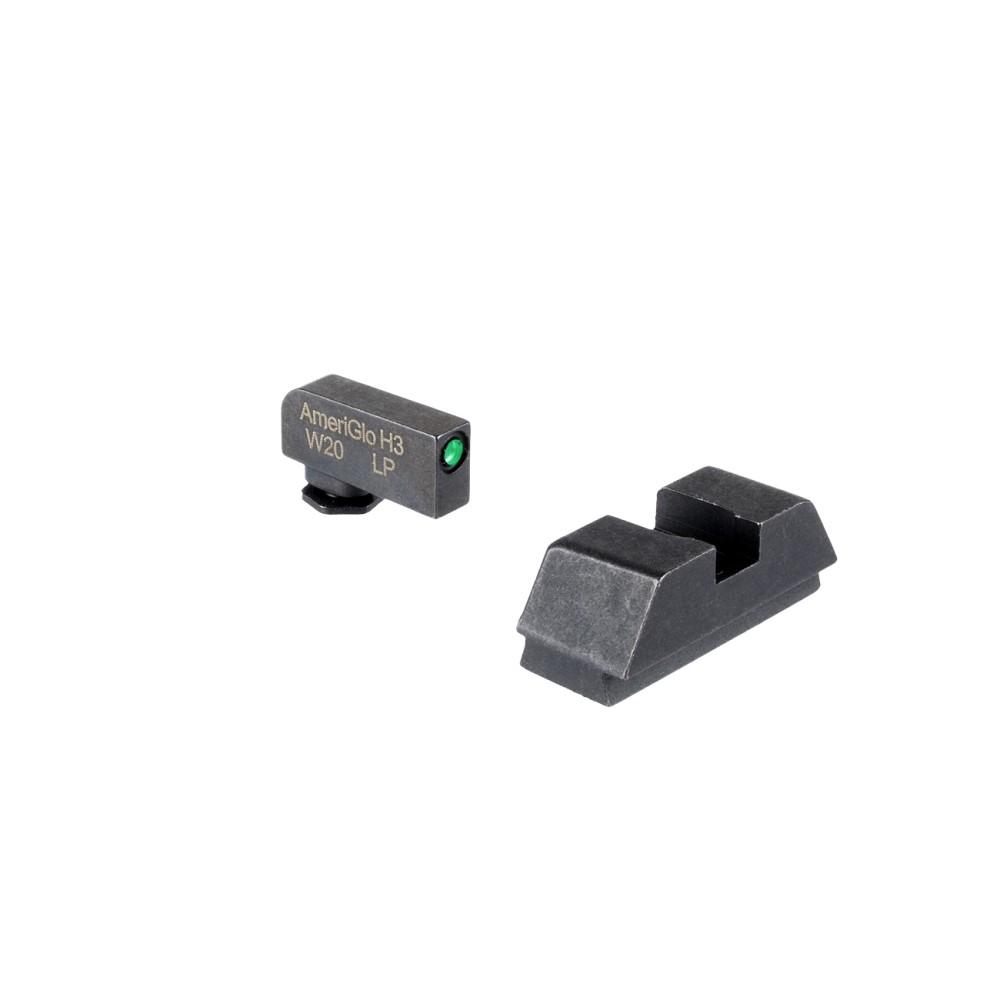 Ameriglo Night Sights Ameriglo Ameriglo Optics Compatible Tritium Handgun Sight Set for Glock Flat Black .295? Rear 1L Tall Green with Black 220? Front