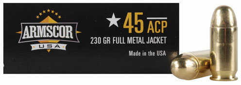 Armscor 45 ACP Full Metal Jacket 230 Grain Ammunition – Reliable Performance with 50 Rounds Per Box