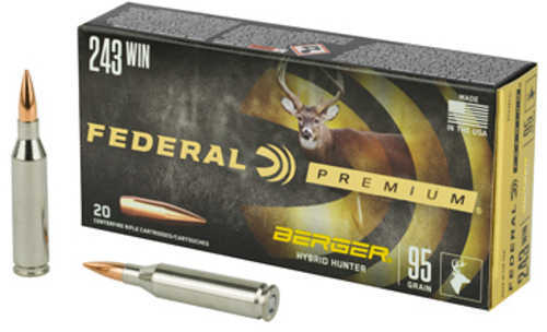 Federal 243 Win 95Gr Berger Hybrid Hunter Ammo 20Rd