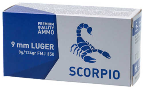 STV Technology Scorpio Ammunition 9MM 124 Grain Full Metal Jacket – Reliable Performance for Target Practice