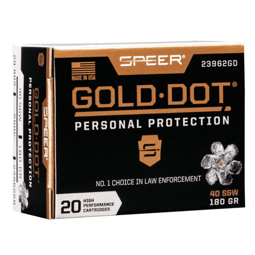 Speer Gold Dot 40 S&W 180 Grain Jacketed Hollow Point – Consistent High Performance