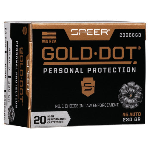 Speer Gold Dot 45 ACP 230 Grain Jacketed Hollow Point – Premium Personal Protection Performance