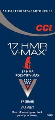 CCI 17 HMR 50 Rounds Ammunition - Explosive Expansion and Accuracy for Varmint Hunting