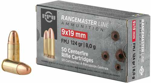 PPU 9X19mm 124 FMJ Rangemaster Ammo – Reliable Performance for Plinking