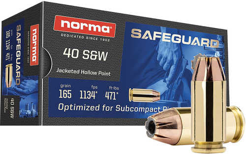 Norma Ammunition 801407887 40 S&W Safeguard – Reliable Jacketed Hollow Point Performance