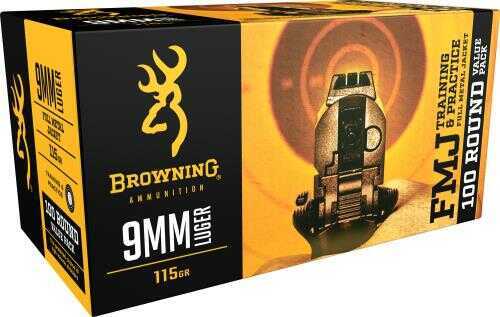 Browning 9mm Luger 115 Grain Full Metal Jacket – Reliable Training Ammo 100 Rounds