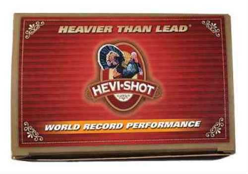 A red box of Hevi-Shot - Environ Metal 12 Gauge 5 Rounds Ammunition (3 2 oz #MAG BLEND) features Pattern Density technology, a bird logo, and “HEAVIER THAN LEAD” and “WORLD RECORD PERFORMANCE” in bold white and yellow text.