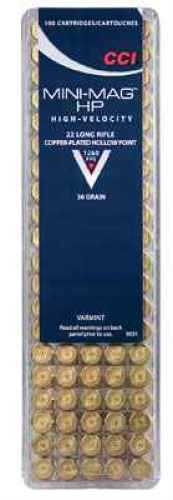 CCI 22 Long Rifle 100 Rounds Ammunition - 36 Grain Hollow Point for Ultimate Varmint Destruction