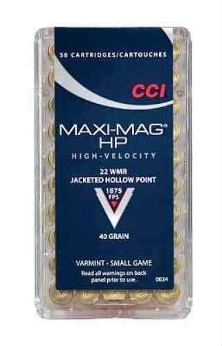 CCI 22 Winchester Magnum Rimfire Ammunition - 50 Rounds of 40 Grain Hollow Point for Versatile Performance