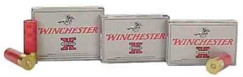 Three boxes of Winchester 20 Gauge 5 Rounds Ammunition, #3 Buck lead pellets, are shown with two red shotgun shells in front. The gray boxes display Winchester branding and emphasize the powerful buckshot load.