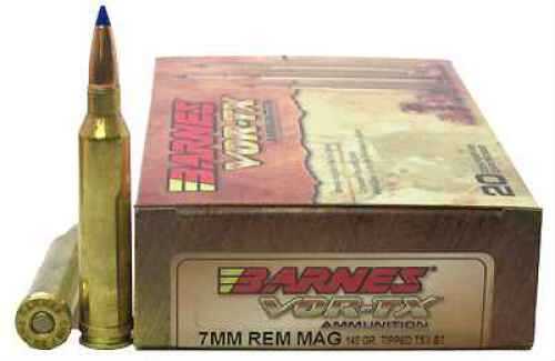 Barnes 140 Grain Tipped TSX Boattail 7mm Remington Magnum Ammo 20 Rounds