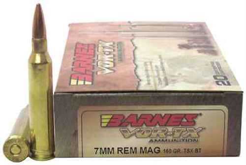 7mm Remington Magnum 160 Grain Barnes TSX Ammo 20 Rounds