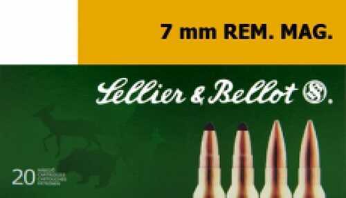 Sellier & Bellot 7mm Remington Magnum 173 Grain Soft Point Ammo 20 Rounds