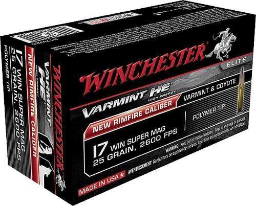 Winchester 17 WSM Varmint Ammunition - High Velocity 20 Grain Ballistic Tip 50 Rounds