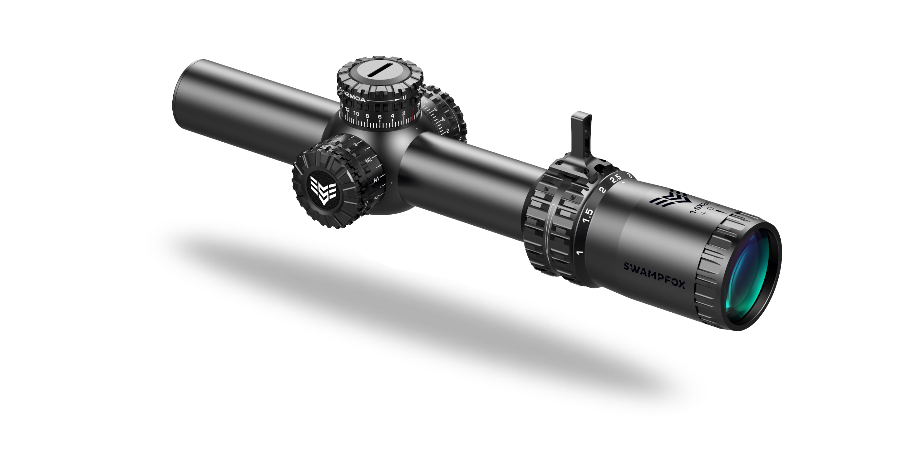 10 Ring Centerfire Scopes 10 Ring Swampfox Arrowhead LPVO Series Rifle Scope 1-8x24 30mm SFP IR Red MIL Black