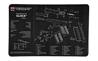 TEKMAT PISTOL MAT FOR GLK GEN 4 BLK