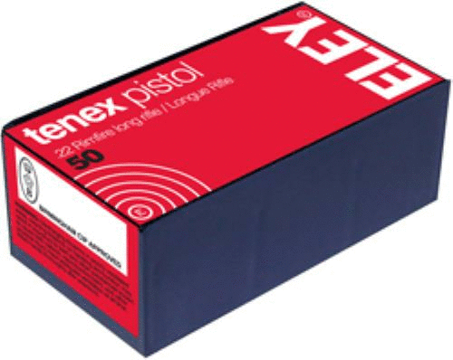 Eley Tenex Pistol 22 Long Rifle Ammunition - High Precision 40 Grain Lead Round Nose