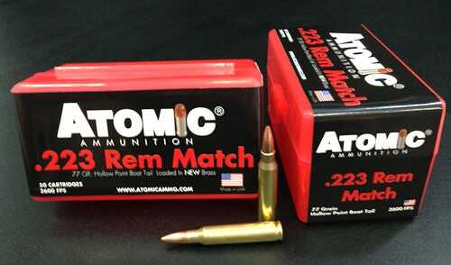 Atomic Ammo .223 Remington 77 Grain Sierra BTHP 50 Pack