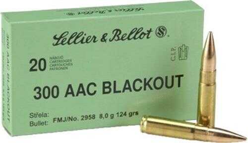 Sellier Bellot 300 AAC Blackout 124gr FMJ Ammo 20 Rounds
