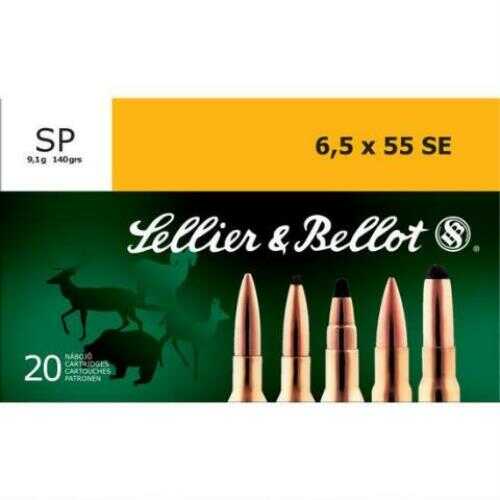 Sellier & Bellot 6.5x55 140 Grain Soft Point Ammo 20 Rounds