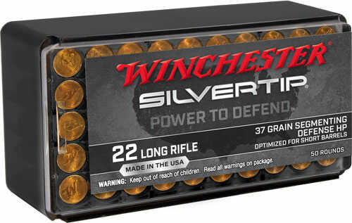 Winchester Silvertip 22LR 37Gr HP Ammo - High Performance Jacketed Hollow Point 50 Round Pack